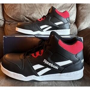 REEBOK BB4500 WORK MEN'S HIGH TOP SNEAKER BLACK/RED BOOTS RB4132 SIZE 14‎ NEW